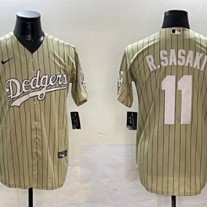 Los Angeles Dodgers #11 Roki Sasaki Cream Cool Base Stitched Jersey