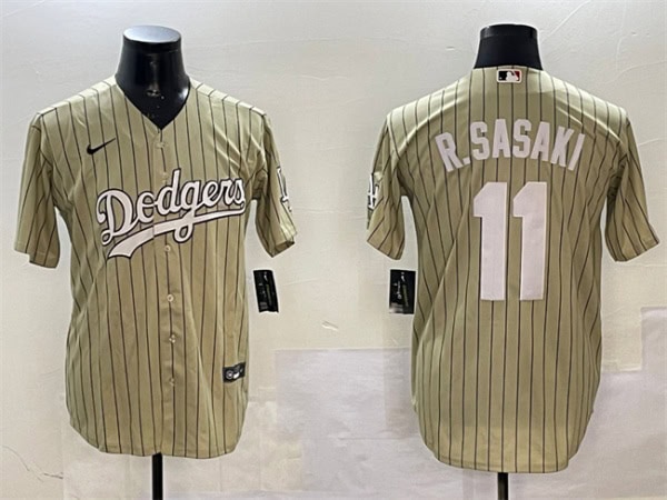 Los Angeles Dodgers #11 Roki Sasaki Cream Cool Base Stitched Jersey