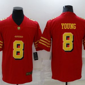 San Francisco 49ers #8 Steve Young Red Gold Vapor Untouchable Limited Stitched Jersey