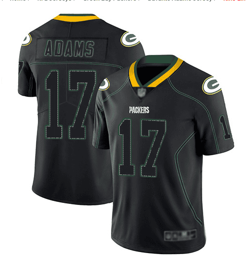 Green Bay Packers #17 Davante Adams Black Lights Out Color Rush Limited Stitched Jersey