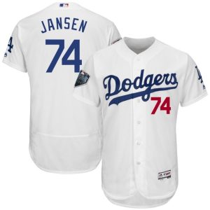 Los Angeles Dodgers #74 Kenley Jansen White Flex Base Stitched Jersey
