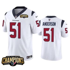 Houston Texans #51 Will Anderson Jr. White 2023 F.U.S.E. AFC South Champions Patch Vapor Untouchable Limited Stitched Jersey