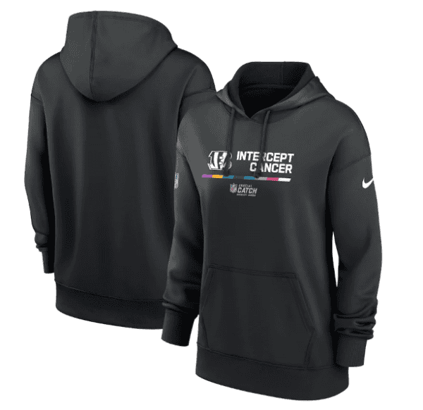 Cincinnati Bengals 2022 Black NFL Crucial Catch Therma Performance Pullover Hoodie(Run Small)