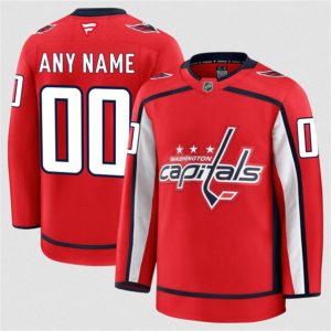 Washington Capitals Custom Red 2024-25 Home Stitched Jersey