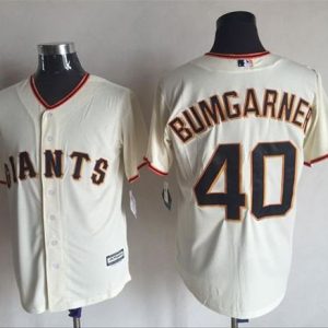 Giants #40 Madison Bumgarner Cream New Cool Base Stitched Jersey