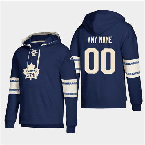 Toronto Maple Leafs Personalized Lace-Up Pullover Hoodie Blue