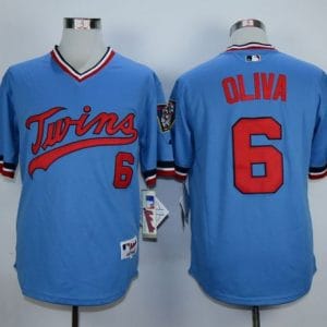 Twins #6 Tony Oliva Light Blue 1984 Turn Back The Clock Stitched Jersey