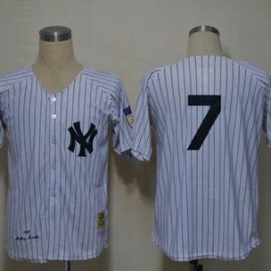 Mitchell And Ness 1951 Yankees #7 Mickey Mantle White Throwback Stitched Jersey