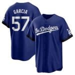 Los Angeles Dodgers #57 Luis Garcia Royal City Connect Cool Base With Patch Stitched Jersey