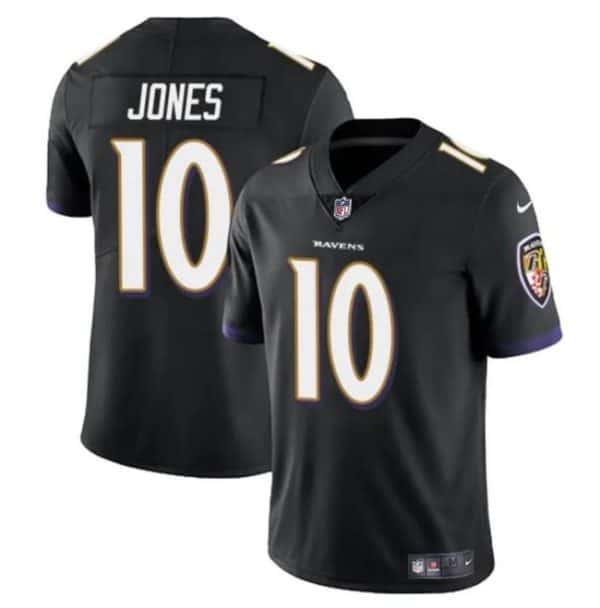 Baltimore Ravens #10 Emory Jones Black Vapor Limited Jersey