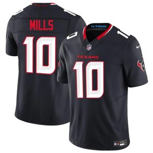 Houston Texans #10 Davis Mills Navy 2025 F.U.S.E. Vapor Limited Football Stitched Jersey