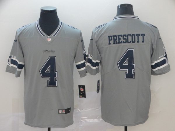 Dallas Cowboys #4 Dak Prescott Gray Inverted Legend Stitched Jersey