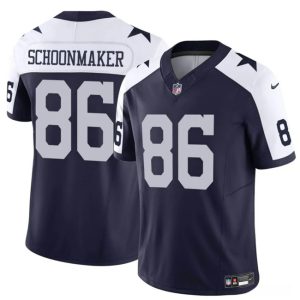 Dallas Cowboys #86 Luke Schoonmaker Navy White Thanksgiving Vapor Untouchable Limited Stitched Jersey