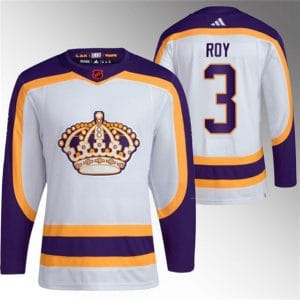 Los Angeles Kings #3 Matt Roy White 2022 Reverse Retro Stitched Jersey