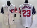 Chicago Cubs #23 Ryne Sandberg White 2025 Independence Day Vapor Premier Limited Stitched Jersey