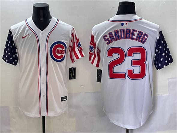 Chicago Cubs #23 Ryne Sandberg White 2025 Independence Day Vapor Premier Limited Stitched Jersey