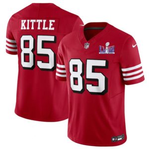 San Francisco 49ers #85 George Kittle Red 2023 F.U.S.E. NFC West Champions Patch Alternate Stitched Jersey