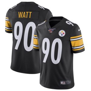 Pittsburgh Steelers 100th #90 T. J. Watt Black Stitched Vapor Untouchable Limited Jersey