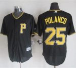 Pirates #25 Gregory Polanco Black New Cool Base Stitched Jersey