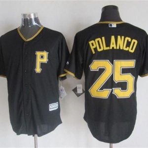 Pirates #25 Gregory Polanco Black New Cool Base Stitched Jersey