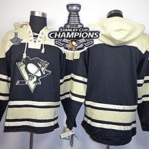 Penguins Blank Black Sawyer Hooded Sweatshirt 2016 Stanley Cup Champions Stitched Jersey
