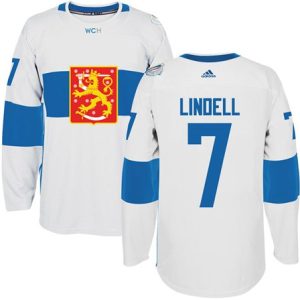 Team Finland #7 Esa Lindell White 2016 World Cup Stitched Jersey