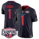 Houston Texans #1 Stefon Diggs Navy 2nd Alternate F.U.S.E. 2024 AFC South Division Champions Vapor Limited Stitched Jersey