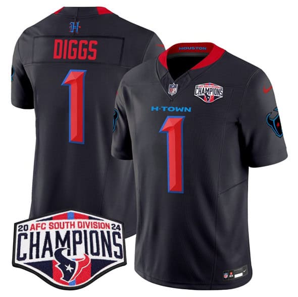 Houston Texans #1 Stefon Diggs Navy 2nd Alternate F.U.S.E. 2024 AFC South Division Champions Vapor Limited Stitched Jersey