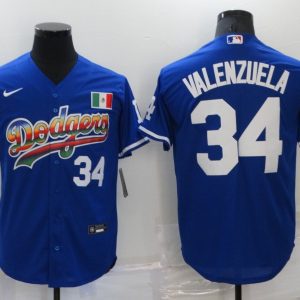Los Angeles Dodgers #34 Toro Valenzuela Royal Stitched Baseball Jersey