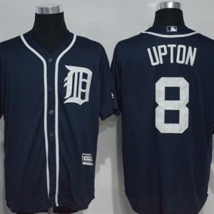 Tigers #8 Justin Upton Navy Blue New Cool Base Stitched Jersey