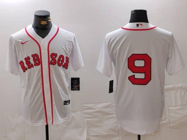 Boston Red Sox #9 Ted Williams White Stitched Jersey