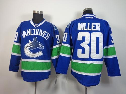 Canucks #30 Ryan Miller Blue Stitched Jersey