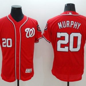 Nationals #20 Daniel Murphy Red Flexbase Authentic Collection Stitched Jersey