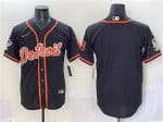Detroit Tigers Blank Black With Patch Cool Base Stitched Jersey