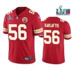 Kansas City Chiefs #56 George Karlaftis Red Super Bowl LVII Patch Vapor Untouchable Limited Stitched Jersey