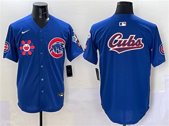 Chicago Cubs Team Big Logo Royal 2025 Tokyo Series Limited Stitched Jersey
