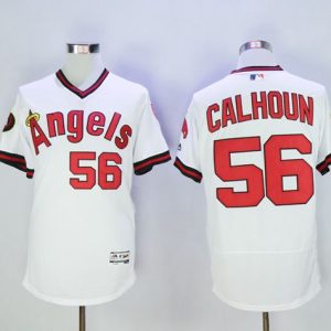 Angels Of Anaheim #56 Kole Calhoun White Flexbase Authentic Collection Cooperstown Stitched Jersey