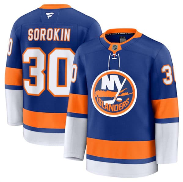 New York Islanders #30 Ilya Sorokin Royal 2024-25 Home Stitched Jersey