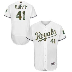 Royals #41 Danny Duffy White Flexbase Authentic Collection 2016 Memorial Day Stitched Jersey