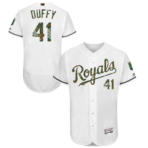 Royals #41 Danny Duffy White Flexbase Authentic Collection 2016 Memorial Day Stitched Jersey