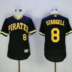 Pirates #8 Willie Stargell Black Flexbase Authentic Collection Cooperstown Stitched Jersey