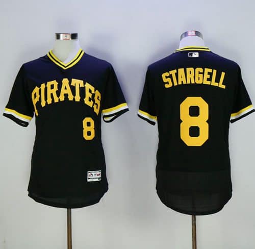 Pirates #8 Willie Stargell Black Flexbase Authentic Collection Cooperstown Stitched Jersey