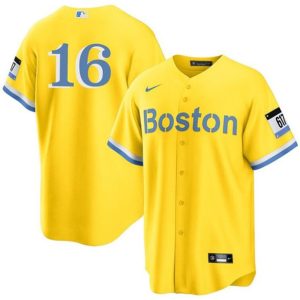 Boston Red Sox #16 Jarren Duran Gold City Connect Stitched Jersey