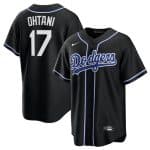 Los Angeles Dodgers #17 Shohei Ohtani Black Lights Out Limited Stitched Jersey