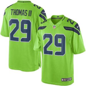 Seahawks #29 Earl Thomas III Green Stitched Limited Rush Nike Jersey