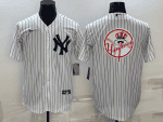 New York Yankees White Team Big Logo Cool Base Stitched Jersey
