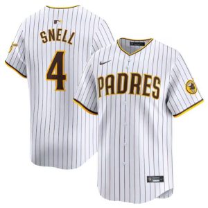 San Diego Padres #4 Blake Snell White 2024 Home Limited Stitched Jersey