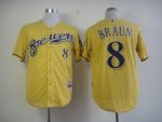 Brewers #8 Ryan Braun Yellow Alternate Cool Base Stitched Jersey