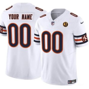 Chicago Bears Custom White 2023 F.U.S.E. With John Madden Patch Vapor Limited Stitched Jersey