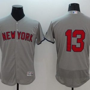 Yankees #13 Alex Rodriguez Grey Fashion Stars Stripes Flexbase Authentic Stitched Jersey